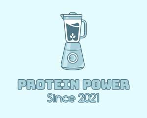 Protein - Blue Organic Blender logo design