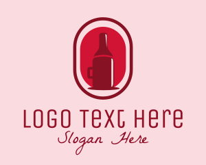 Liqour - Mug Wine Bottle logo design