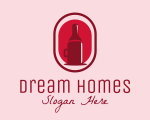 Wine Store - Mug Wine Bottle logo design