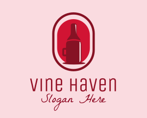 Mug Wine Bottle logo design