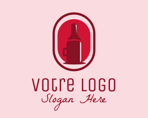 Red - Mug Wine Bottle logo design