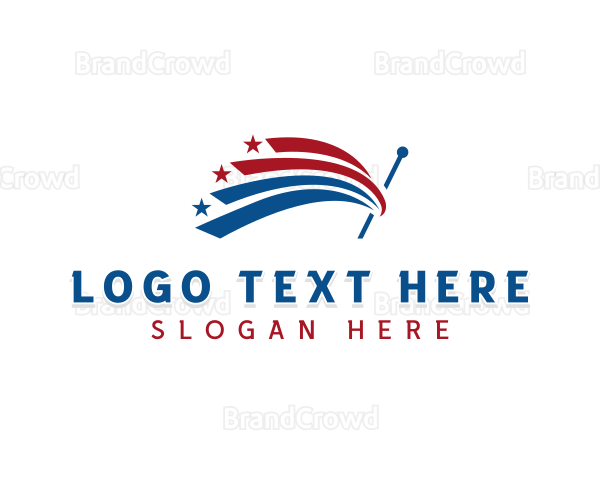 Patriotic Government Flag Logo