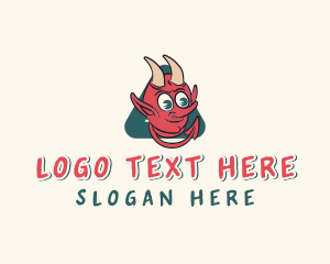 Character - Retro Demon Gamer logo design