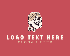 Illustration - Retro Eyeglass Girl logo design