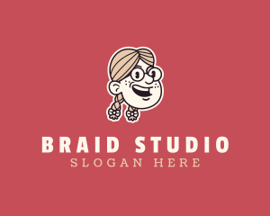 Braid - Retro Eyeglass Girl logo design