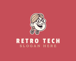 Retro Eyeglass Girl logo design