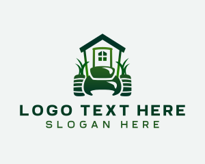 Lawn Mowing Gardener Logo