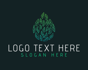 Herb - Nature Leaves Droplet logo design