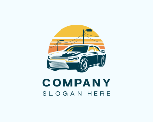 Racer - Sunset Car Ride logo design