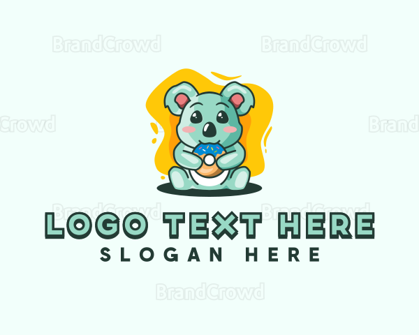 Koala Donut Food Logo