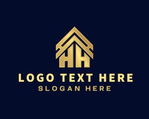 Luxury - House Real Estate Roof Letter H logo design
