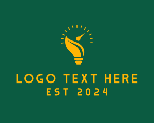Renewable Energy - Bulb Energy Gauge logo design