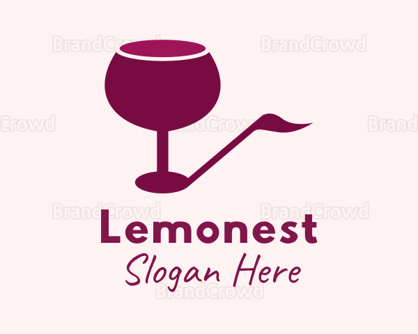 Wine Glass Music Note Logo