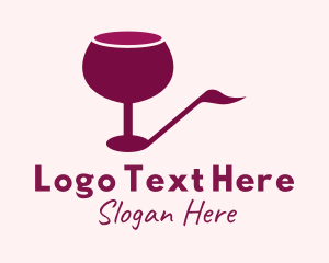 Alcohol - Wine Glass Music Note logo design
