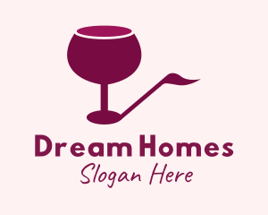 Wine Store - Wine Glass Music Note logo design