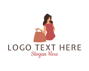 Fashion Store - Woman Shopping Bag logo design