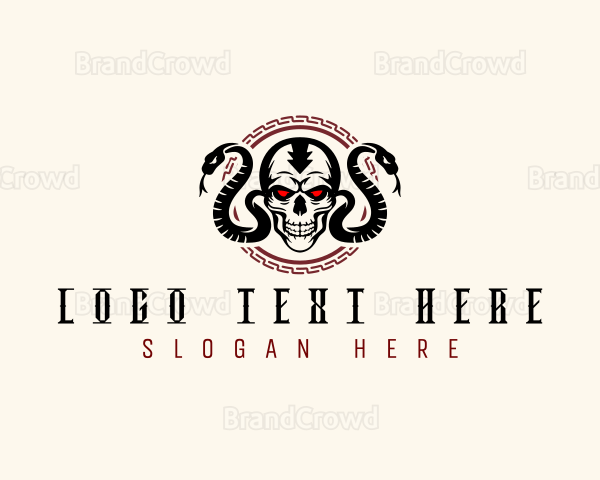 Skull Head Python Logo