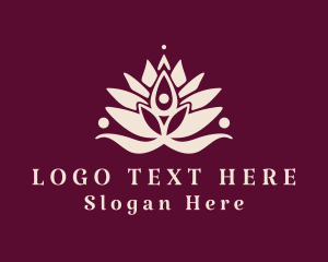 Healthy Lifestyle - Human Lotus Petals logo design