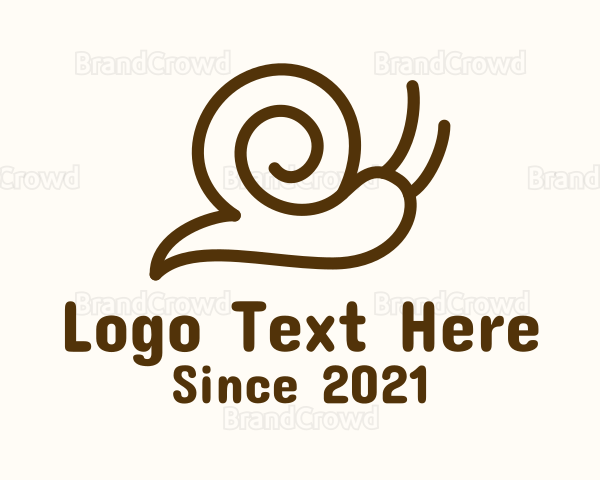 Minimalist Brown Snail Logo