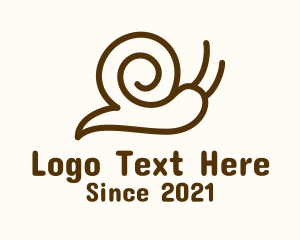 Monoline - Minimalist Brown Snail logo design