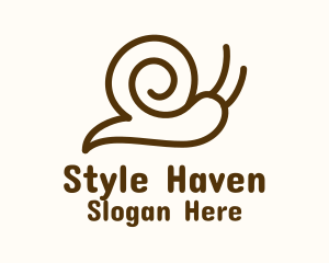 Minimalist Brown Snail Logo