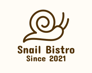 Minimalist Brown Snail logo design