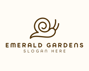 Minimalist Brown Snail logo design