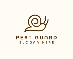 Minimalist Brown Snail logo design