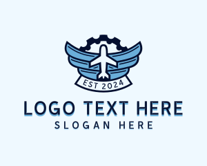 Delivery - Airplane Wings Gear logo design