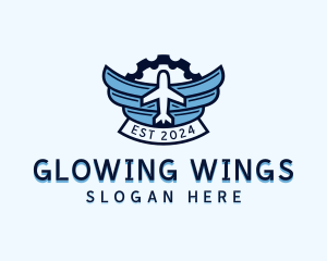 Airplane Wings Gear logo design