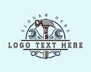 Hammer Wrench Carpentry Logo