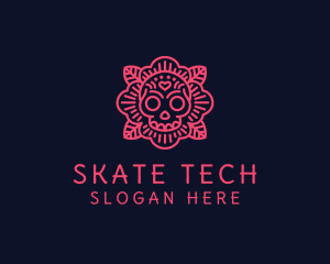 Festive Leaf Skull  logo design