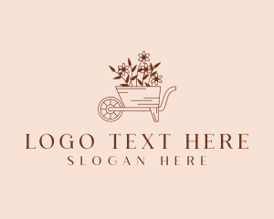 Garden Flower Wheelbarrow Logo