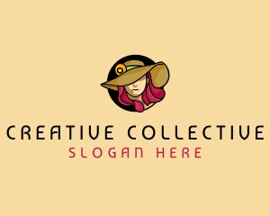 Female Hat Fashion logo design