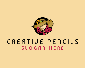 Female Hat Fashion logo design