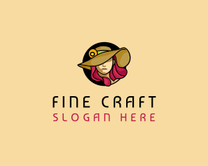 Female Hat Fashion logo design