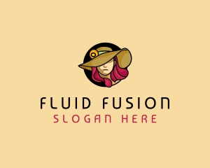 Female Hat Fashion logo design