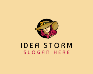 Female Hat Fashion logo design