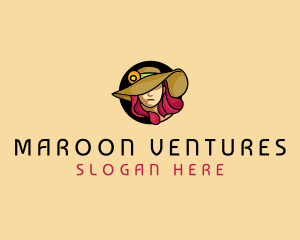 Female Hat Fashion logo design