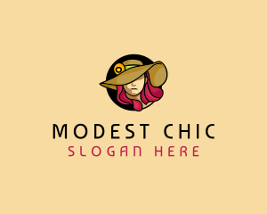 Female Hat Fashion logo design