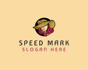 Female Hat Fashion logo design