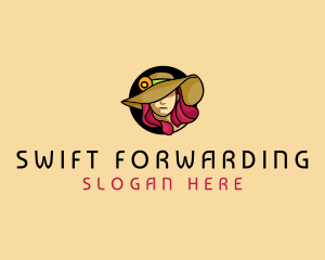 Female Hat Fashion logo design