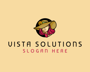 Female Hat Fashion logo design