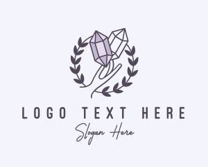 Precious Stone - Crystal Gem Hand logo design