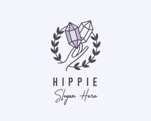 Spa - Crystal Gem Hand logo design