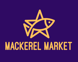 Mackerel - Yellow Fish Star logo design