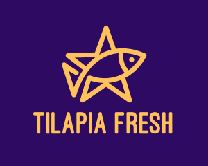 Tilapia - Yellow Fish Star logo design
