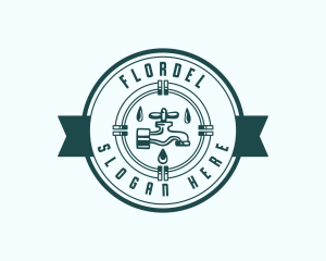 Faucet Pipe Plumbing logo design