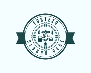 Faucet Pipe Plumbing logo design