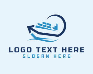 Ship - Container Ship Arrow logo design